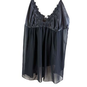 Vintage Y2K Babydoll Tank Top V Neck Fairy Sheer Lace Whimsigoth Linea Donatella